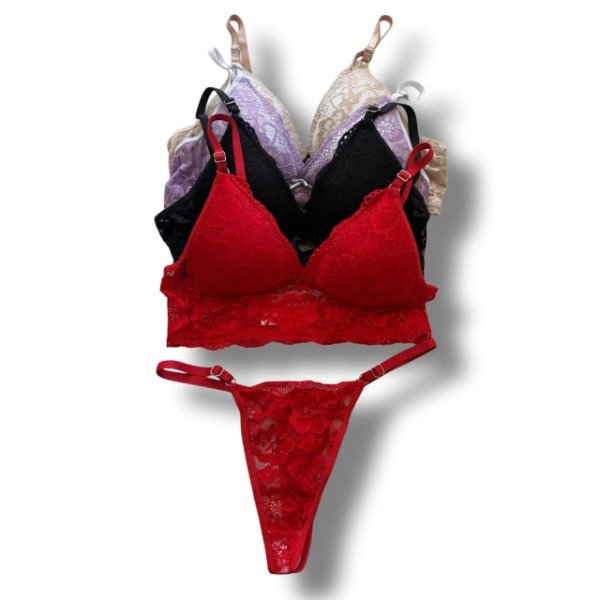 Producto - Conjunto Top Triangulito Encaje