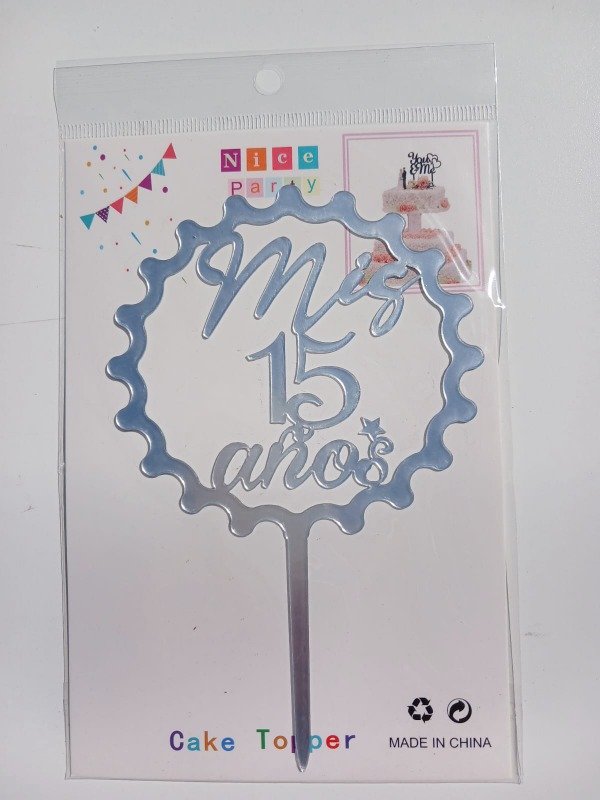 Producto - Cake Topper Acrílico "Mis 15 Años" M14