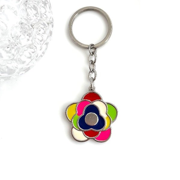 Producto - Llavero de acero quirúrgico - Flor esmaltada
