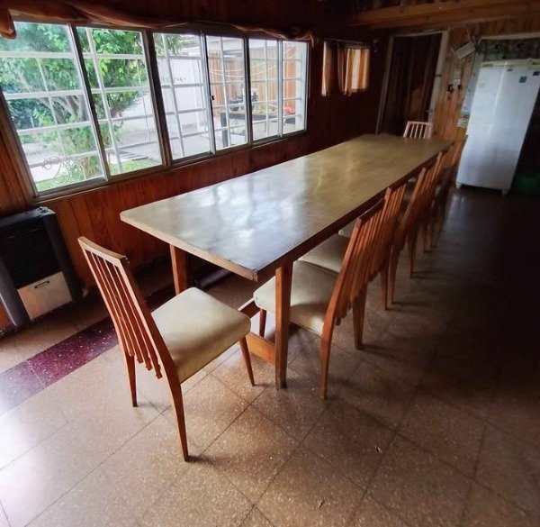 Producto - MESA DE FORMICA PARA QUINCHO PIE EN MADERA MACIZA 305x95 #11508
