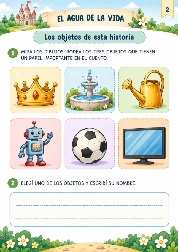 Producto - EL AGUA DE LA VIDA: Cuadernillo de comprensión lectora y escritura - 1