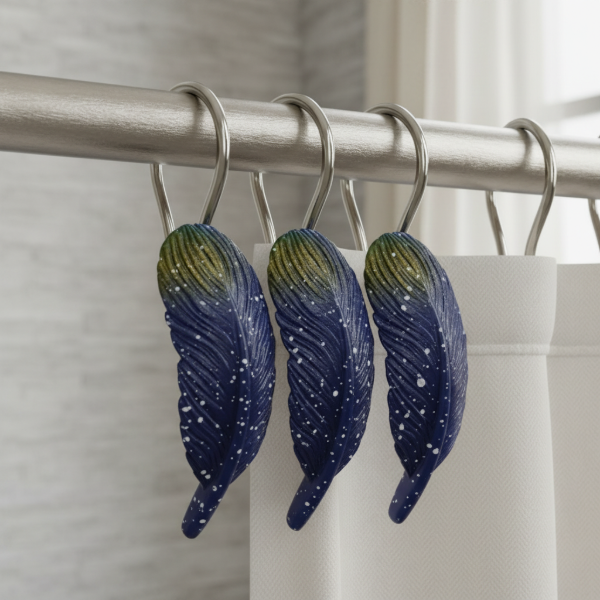Producto - Set 12 Ganchos para Cortina de Baño "Plumitas"