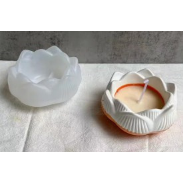 Producto - MOLDE SILICONA PORTA VELA FLOR DE LOTO BM3072 - 0