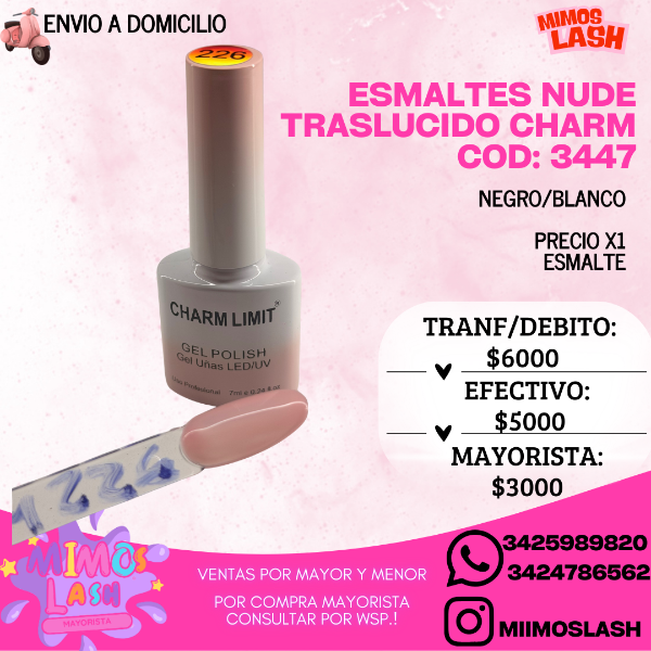 Producto - Esmaltes nude traslúcido charm cod:3447