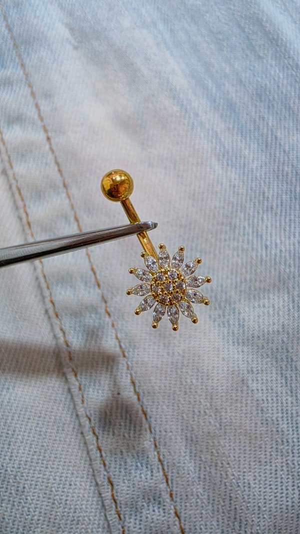Producto - Piercing ombligo girasol AD