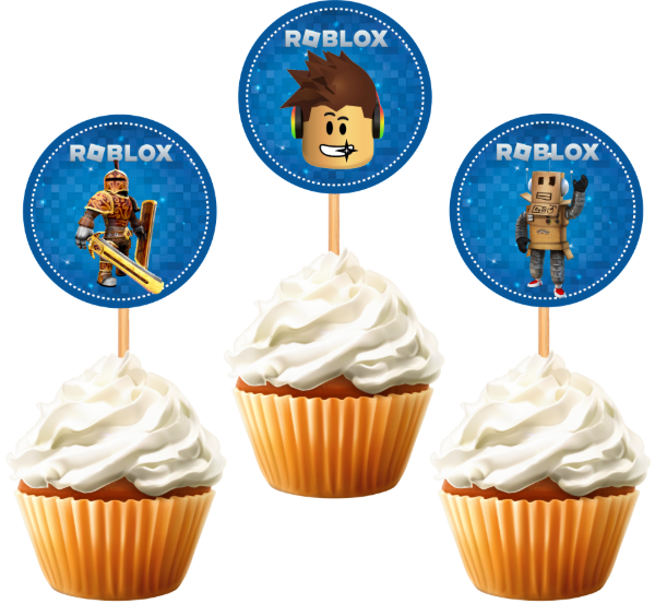 Producto - TOPPER CUPCAKE ROBLOX X 10