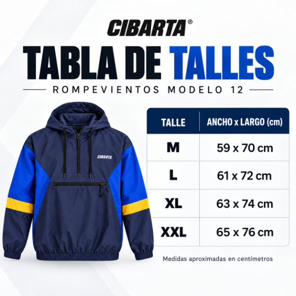 Producto - Rompeviento  Modelo 12 Azul Marino, Azul Francia y Amarillo - 3
