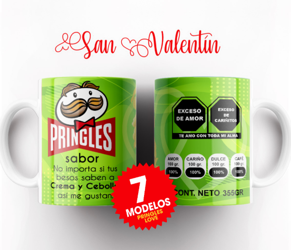 Producto - Plantillas Tazas San Valentín Pringles Diseños Sublimar #t628