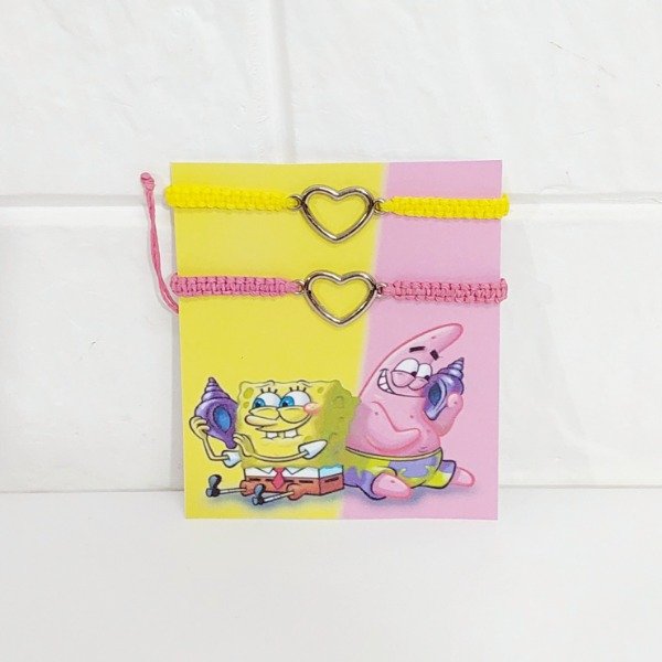 Producto - Pulsera Bob Esponja Corazón Calado x2