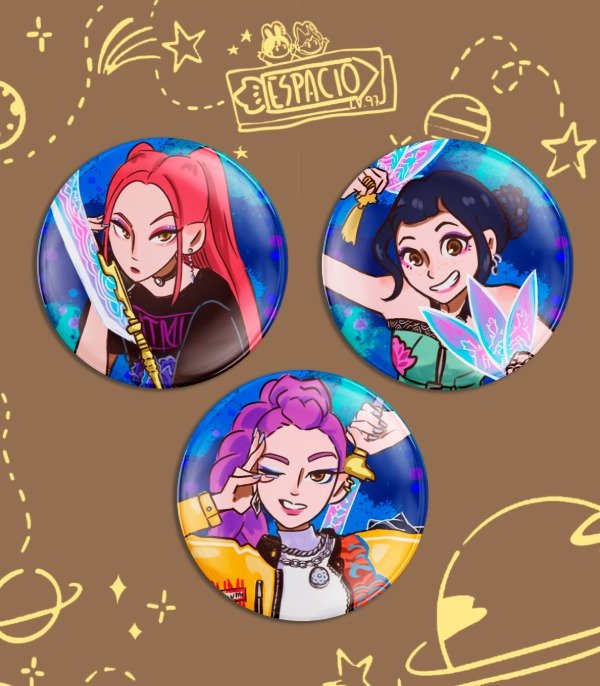 Producto - Pines Huntrix // Kpop Demon Hunters