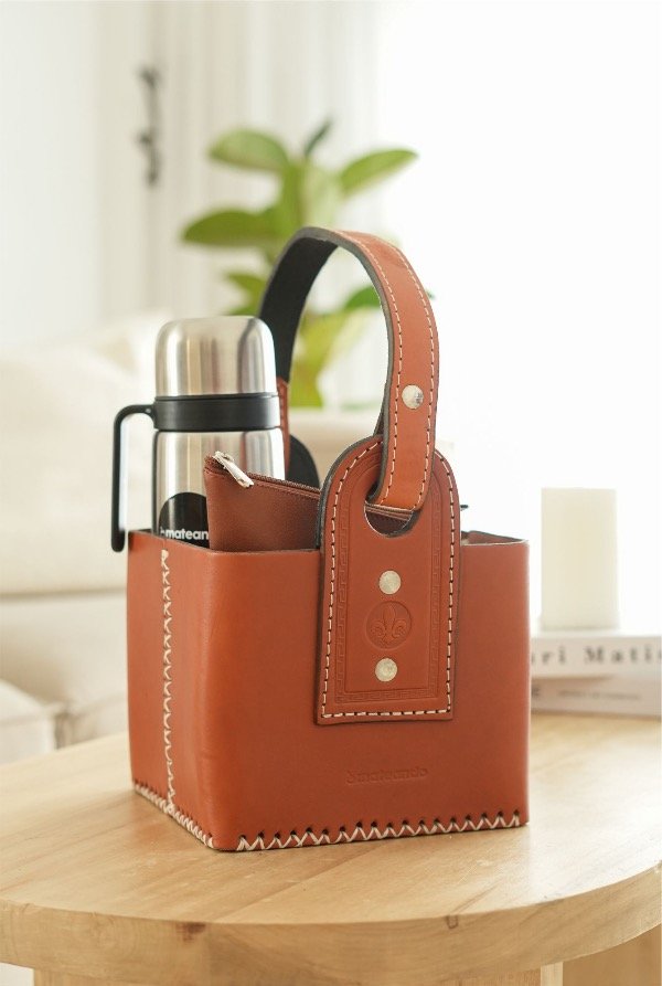 Producto - MATERA DE CUERO GRUESO ALTA CALIDAD 4x4 - MARRON SUELA