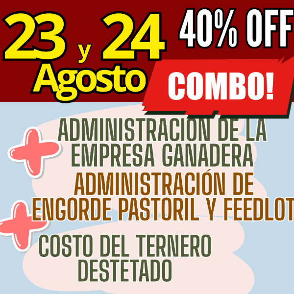 Producto - COMBO 3 CURSOS:Gestión Ganadera + Costo del Ternero + Engorde Pastoril y Feedlot
