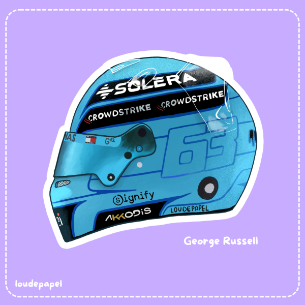 Producto - Casco George Russell 2026 - Sticker de vinilo
