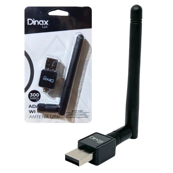 Producto - Receptor WiFi USB con Antena Dinax DX-ANWIFI03 - 300 Mbps