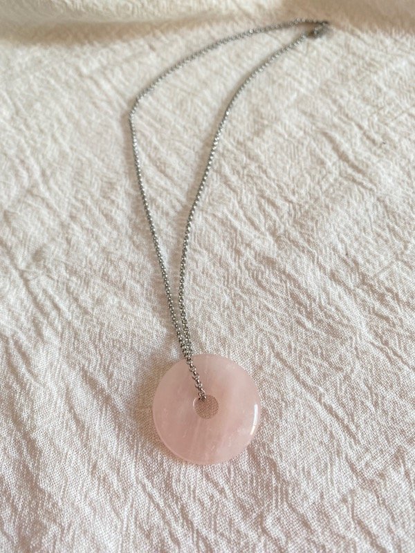 Producto - Collar piedra Pi cuarzo rosa