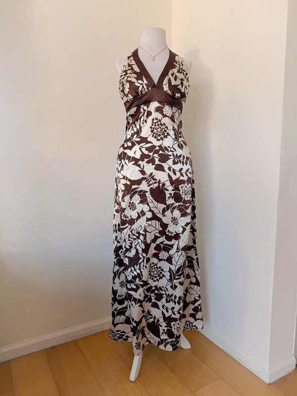 Producto - Vestido Saten Marron T. M