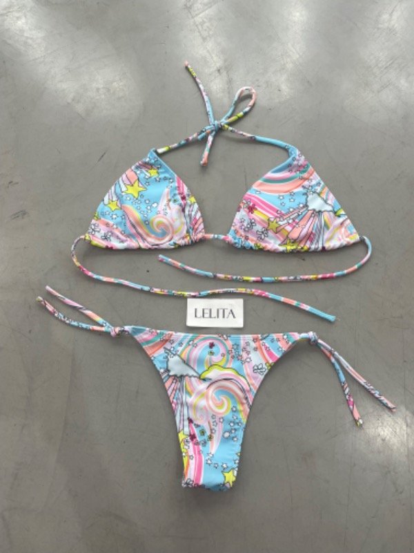 Bikini line arcoíris celeste Lelita store