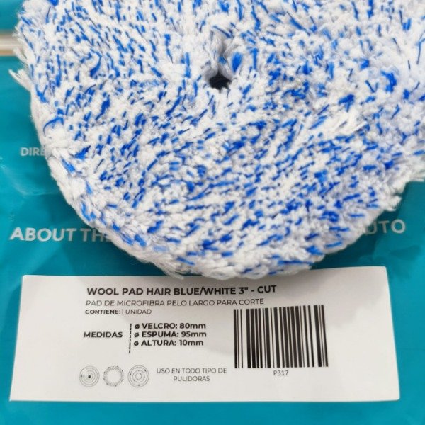 Producto - Pad Cordero Pelo Largo Azul/blanco 3  P/ Corte Protools P317