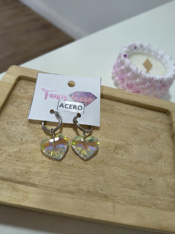 Producto - Argollitas cristal corazon