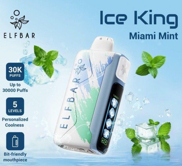 Producto - ELFBAR ICE KING 40000 PUFF MIAMI MINT (MENTA SUAVE Y FRIO) 50MG