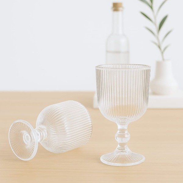 Producto - Copas rayadas transparentes x6