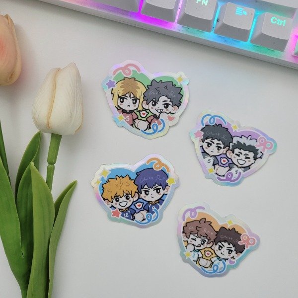 Producto - Stickers holográficos - Haikyu corazones