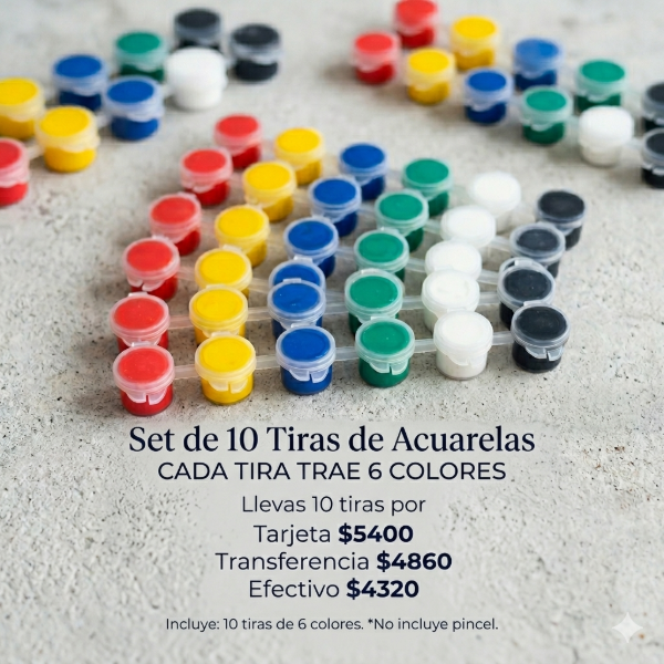 Producto - Set tarritos con pintura x 10 TIRITAS NO  trae pincel