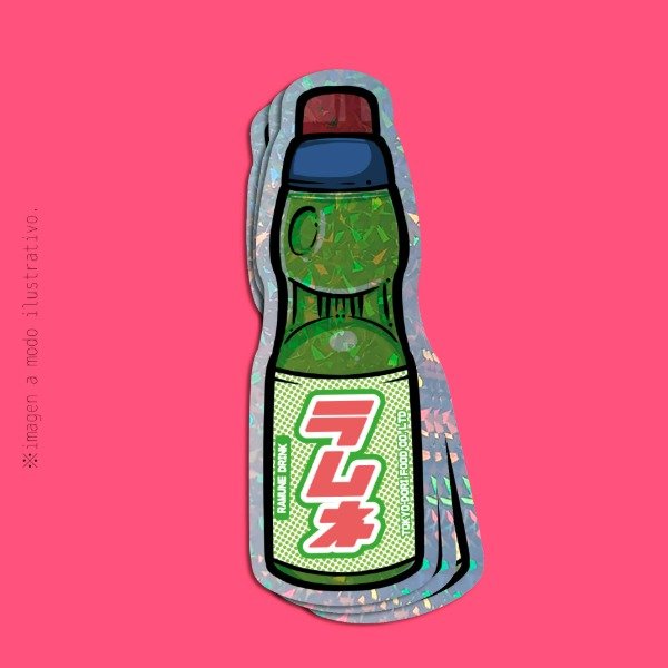 Producto - Sticker Holográfico Ramune Verde