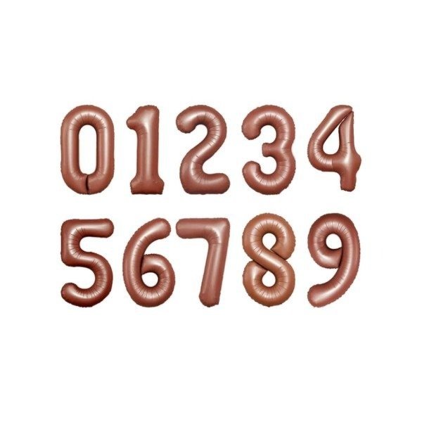 Producto - Globo metalizado número color rosa gold de 6" (15cm)