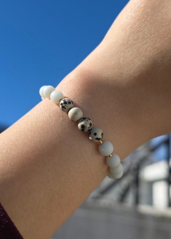 Producto - Pulsera Jaspe Dalmata y Blanco - 4