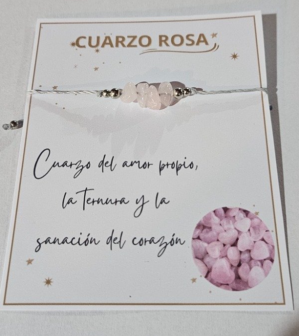 Producto - Pulsera hilo escalla cuarzo rosa