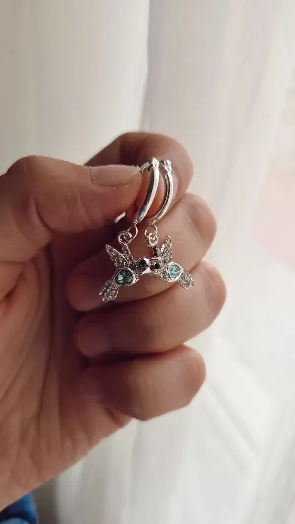Producto - Aros colibrí con piedrita de color AB - 2