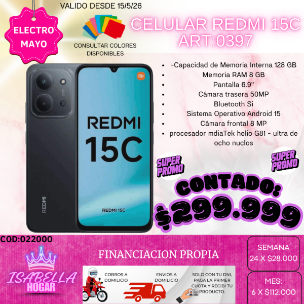 Producto - CELULAR REDMI 15C - 128GB COD:021000