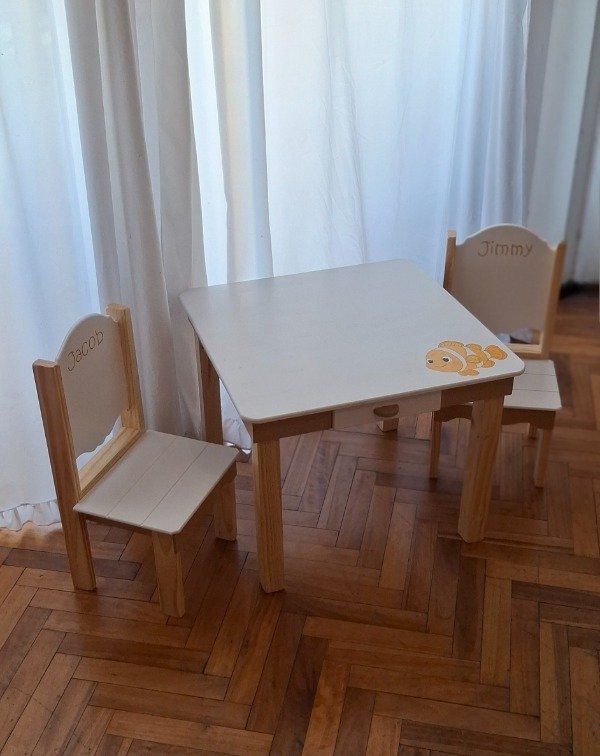 Producto - Juego de mesa tapa con cajon + 2 sillas - 7