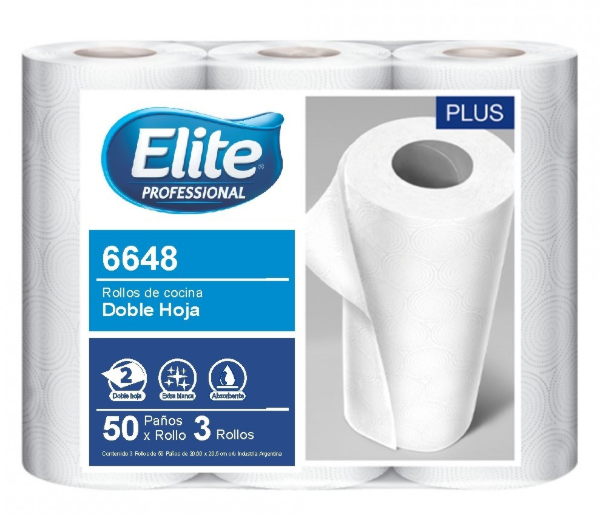 Producto - Rollo Cocina Elite Pro 8x3x50 paños (6648)