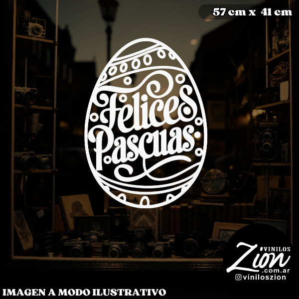 Producto - Vinilo Felices Pascuas Huevo Grande