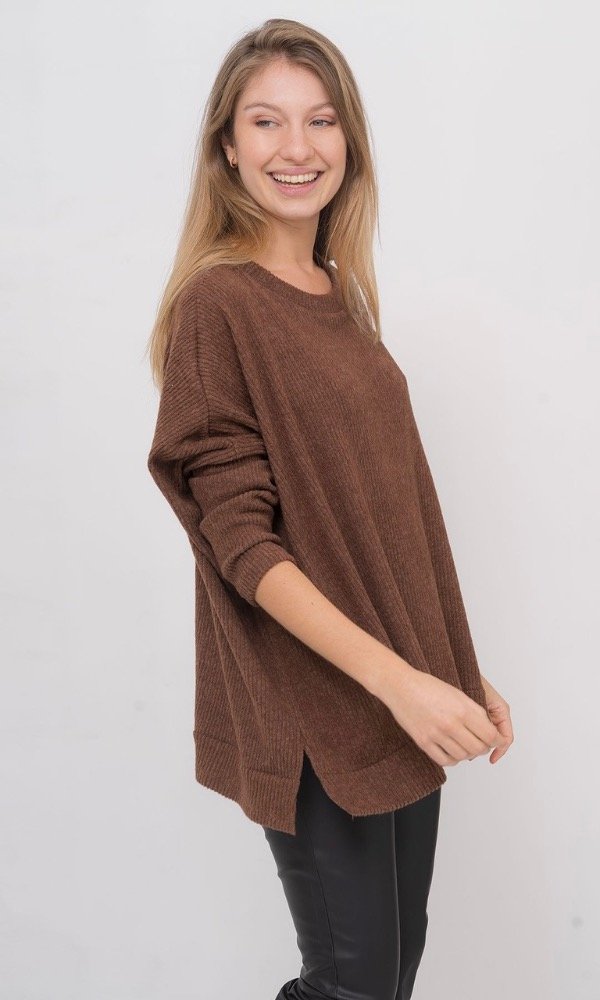 Producto - Sweater Bordo Amplio Tejido Cuello Redondo Courmayeur