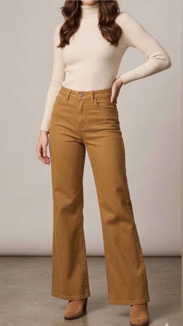 Producto - Jeans Wideleg rígido dulce de leche  MC