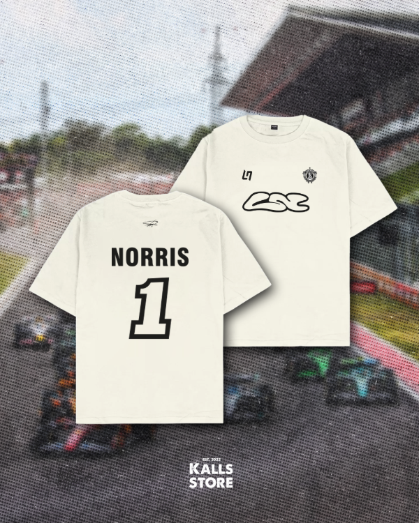 Remera over cremita lando norris