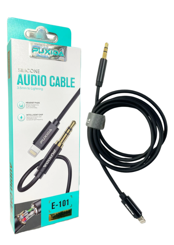 Producto - CABLE PUXIDA AUDIO CABLE AUXILIAR A LIGHTNING 1200MM E-101
