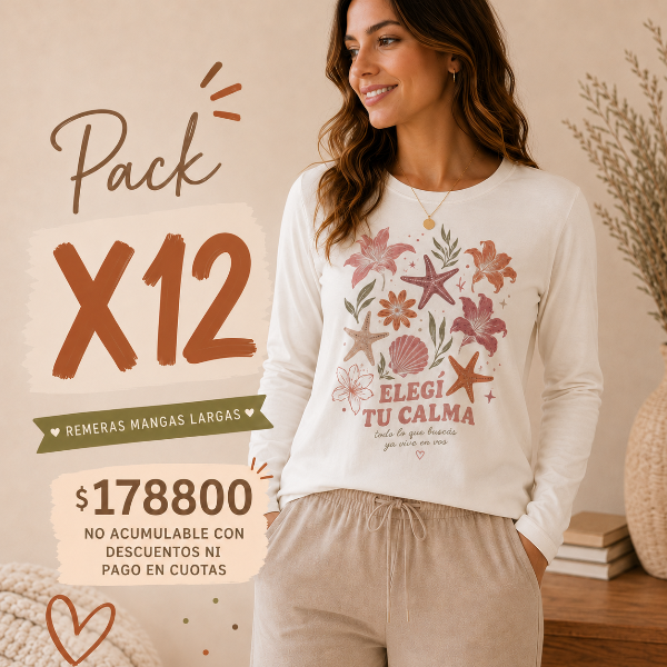 Producto - PACK X 12 REMERAS MANGAS LARGAS ONNORA