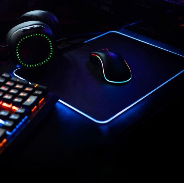 Producto - MOUSE PAD GAMER MOD MP-01 CON LUZ  35 CM  GAMING GODS