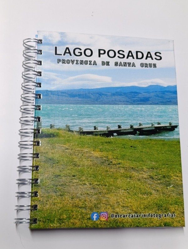 Producto - Cuaderno Premium A5 - Lago Posadas  Fotografía de Autor - Tapa Dura