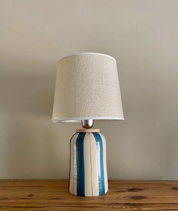 Producto - Lámpara Tambor Doble Rayas color azul ultramar/Azul - A pedido