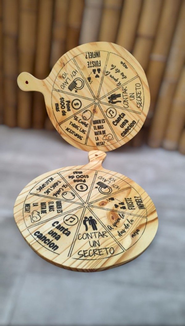 Producto - Tabla para Pizza de Madera 36 cm con Mango