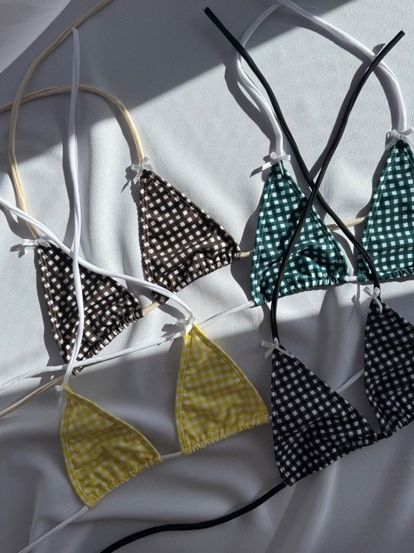 Producto - Bikini cuadrillé con moño - 0433