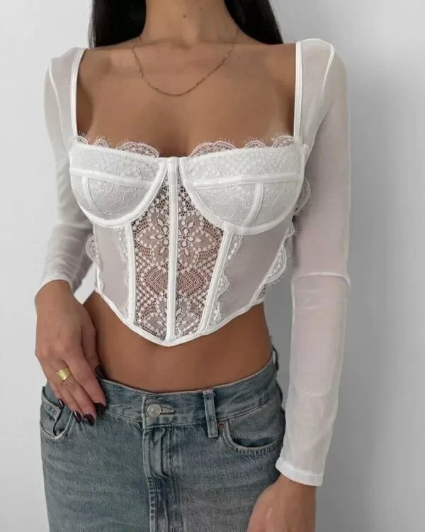Producto - BUSTIER LILA BLANCO