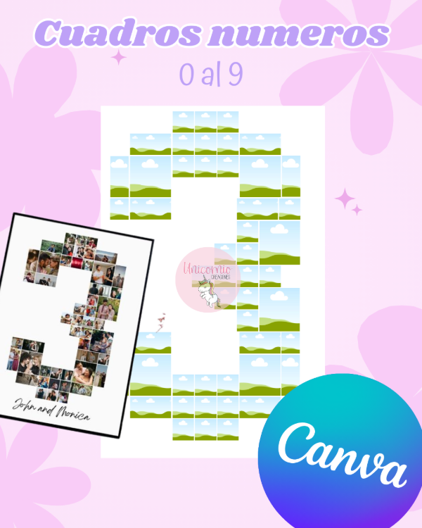 Producto - Cuadros numeros canva