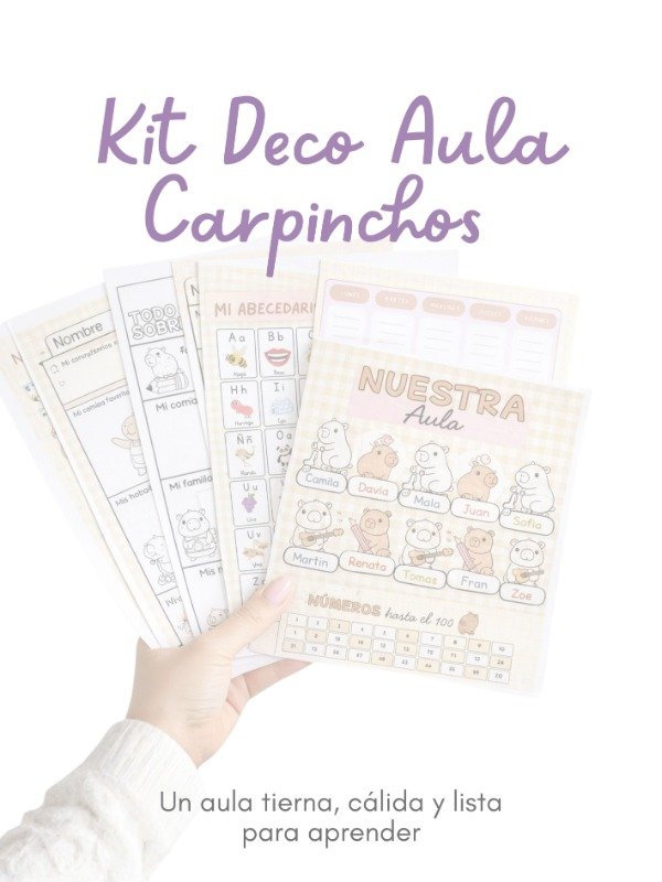 Producto - Kit decoración áulica motivo carpinchos