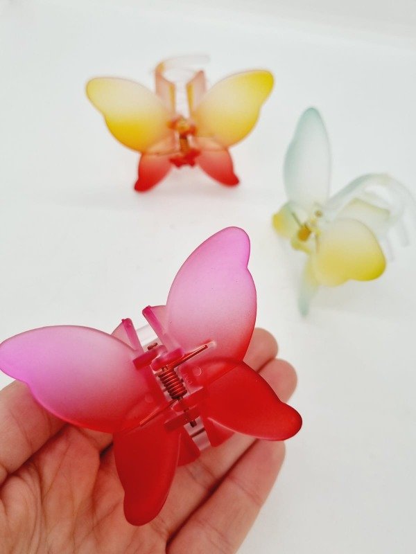 Producto - Broche plastico mariposa opalina bicolor